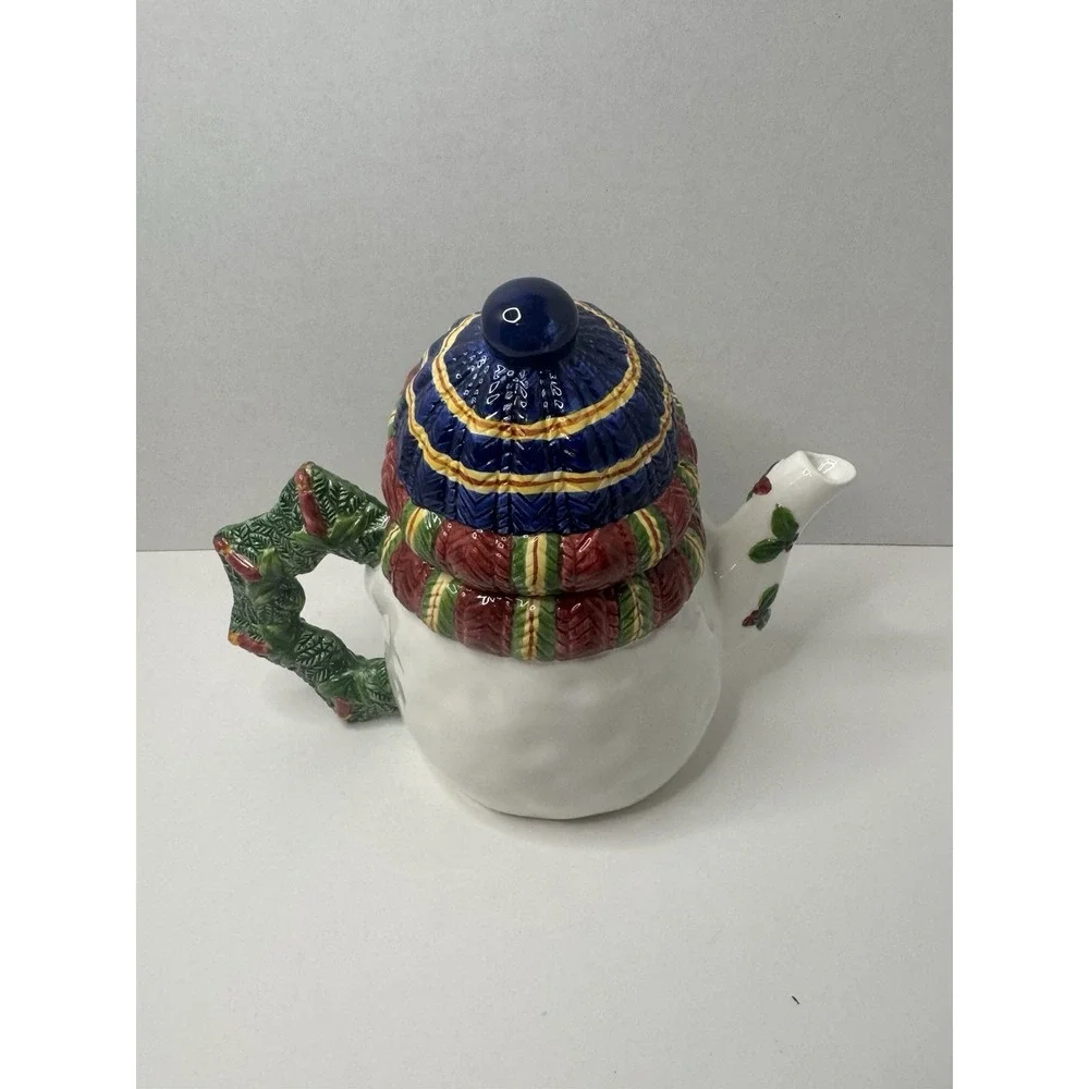Vintage Snowman Teapot By: World Bazaars Hand Painted Ceramic‎ Tea Pot